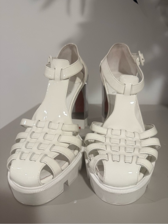 Christian Louboutin Shoes - 💯 Authentic Louboutin sz 42/ 12 White Patent Platform Heeled Sandals - Women
